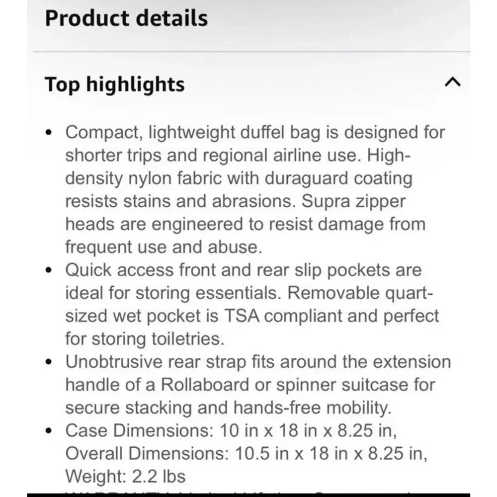 Travelpro Platinum Elite Regional Underseat Duffel Bag Weekender Vintage Grey